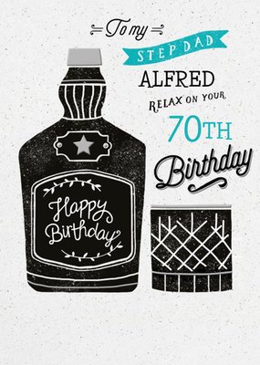 Hotchpotch Illustrated Bottle and Tumbler Stepdad Birthday Card