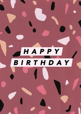 Terrazzo Abstract Pattern Birthday Card By Joy Jen Studio