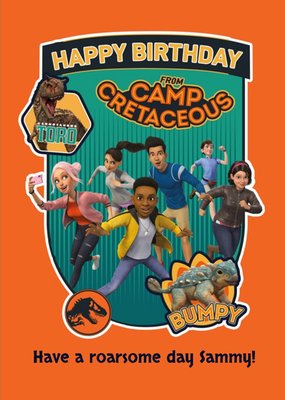 Jurassic Camp Cretaceous Dinosaur Bumpy Birthday Card