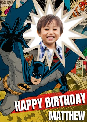 Batman Pow Personalised Photo Upload Happy Birthday Card