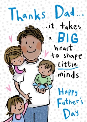 Cute Father & Children Illustrated Father's Day Card