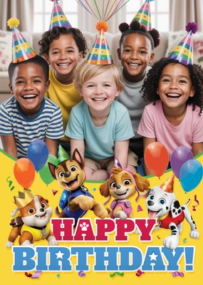 PAW Patrol Happy Birthday Illustrated Photo Upload Card