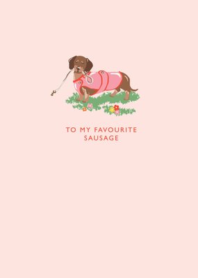 Sausage Dog Illustrated Cath Kidston Valentine's Day Card 