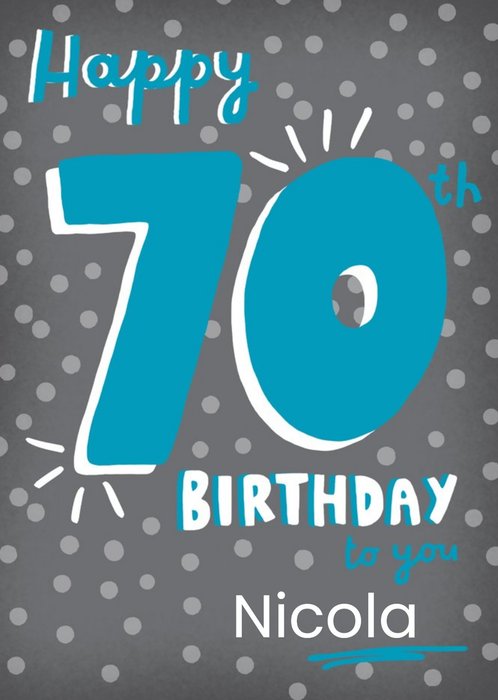 Clintons Dotty Modern Trendy For Him Milestone 70th Birthday Card