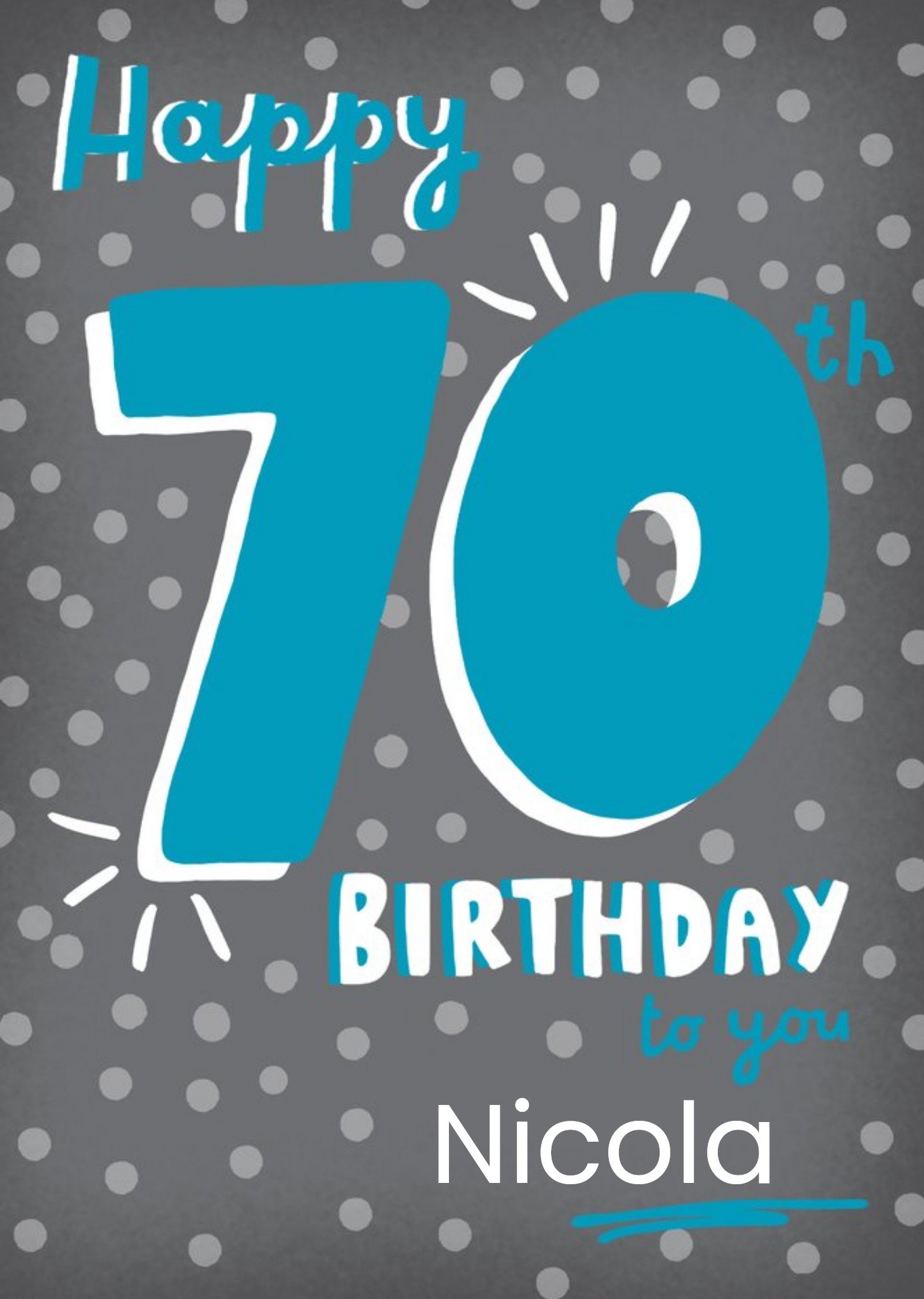 Moonpig Clintons Dotty Modern Trendy For Him Milestone 70th Birthday Card