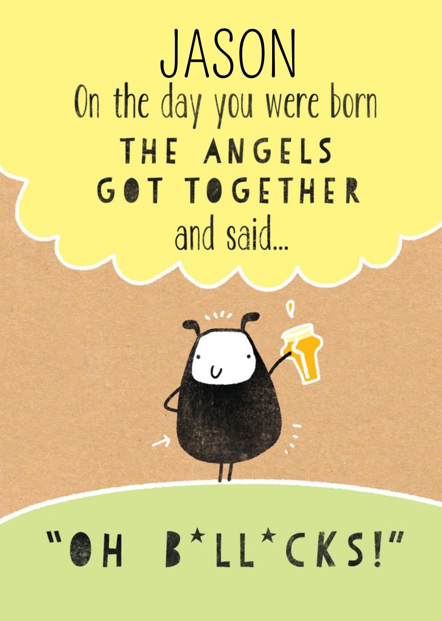 Moonpig The Angels Got Together Funny Personalised Happy Birthday Card