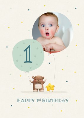 Uddle And Friends 1st Birthday Photo Upload Card