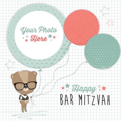 Photo Upload Happy Bar Mitzvah Card