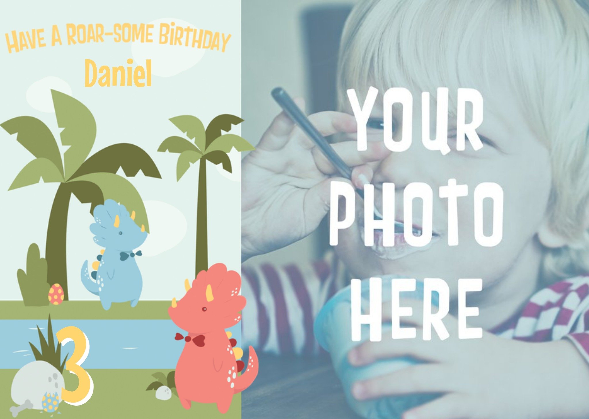 Moonpig Cartoon Dinosaurs Have A Roarsome Birthday Photo Card