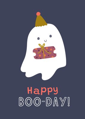 Cute Ghost Boo Day Birthday Card