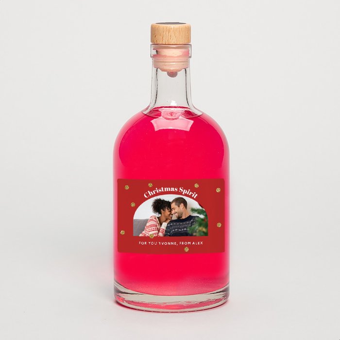 Personalised Christmas Spirit Photo Upload Pink Gin 50cl