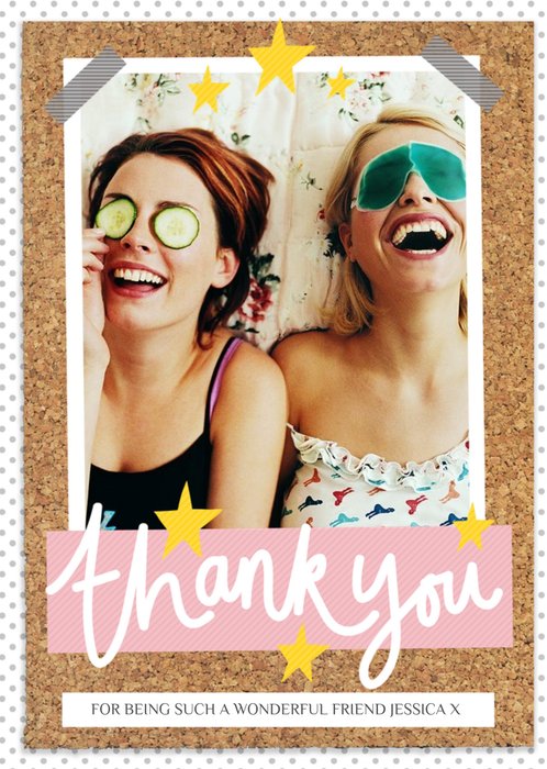 Thank you card - female friend - photo upload card