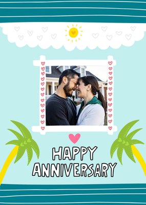 Angela Chick Illustration Colourful Anniversary Photo Upload Card