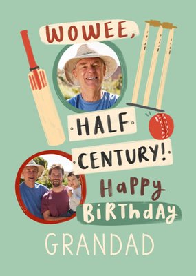 Wowee Half Century Photo Upload Grandad Birthday Card