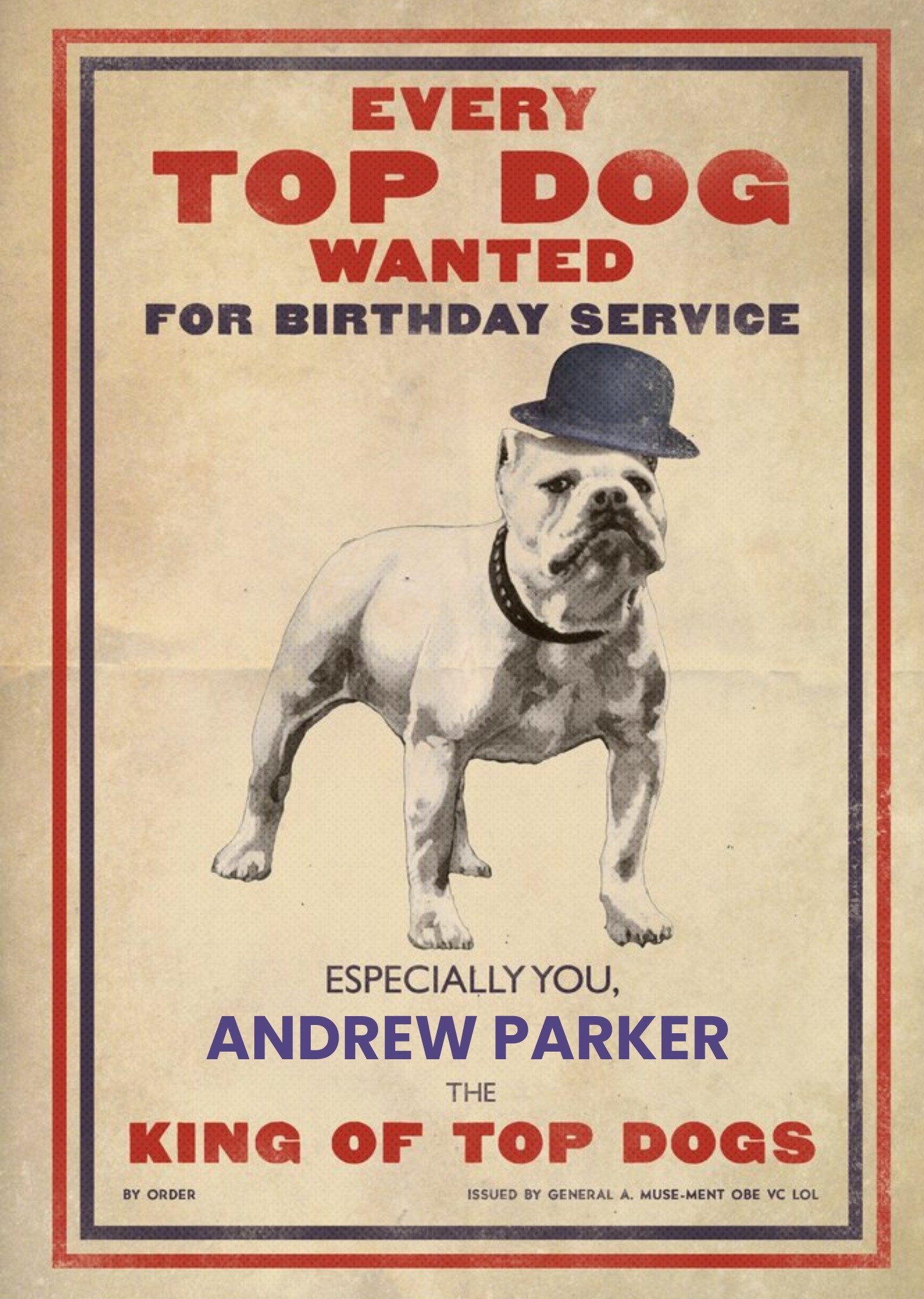 Moonpig Every Top Dog Wanted Personalised Happy Birthday Card