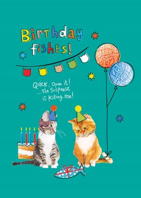 Scribbler Birthday Fishes Mixed Photographic And Illustrated Card