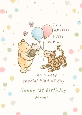 Disney Winnie The Pooh And Friends Illustrated 1st Birthday Card