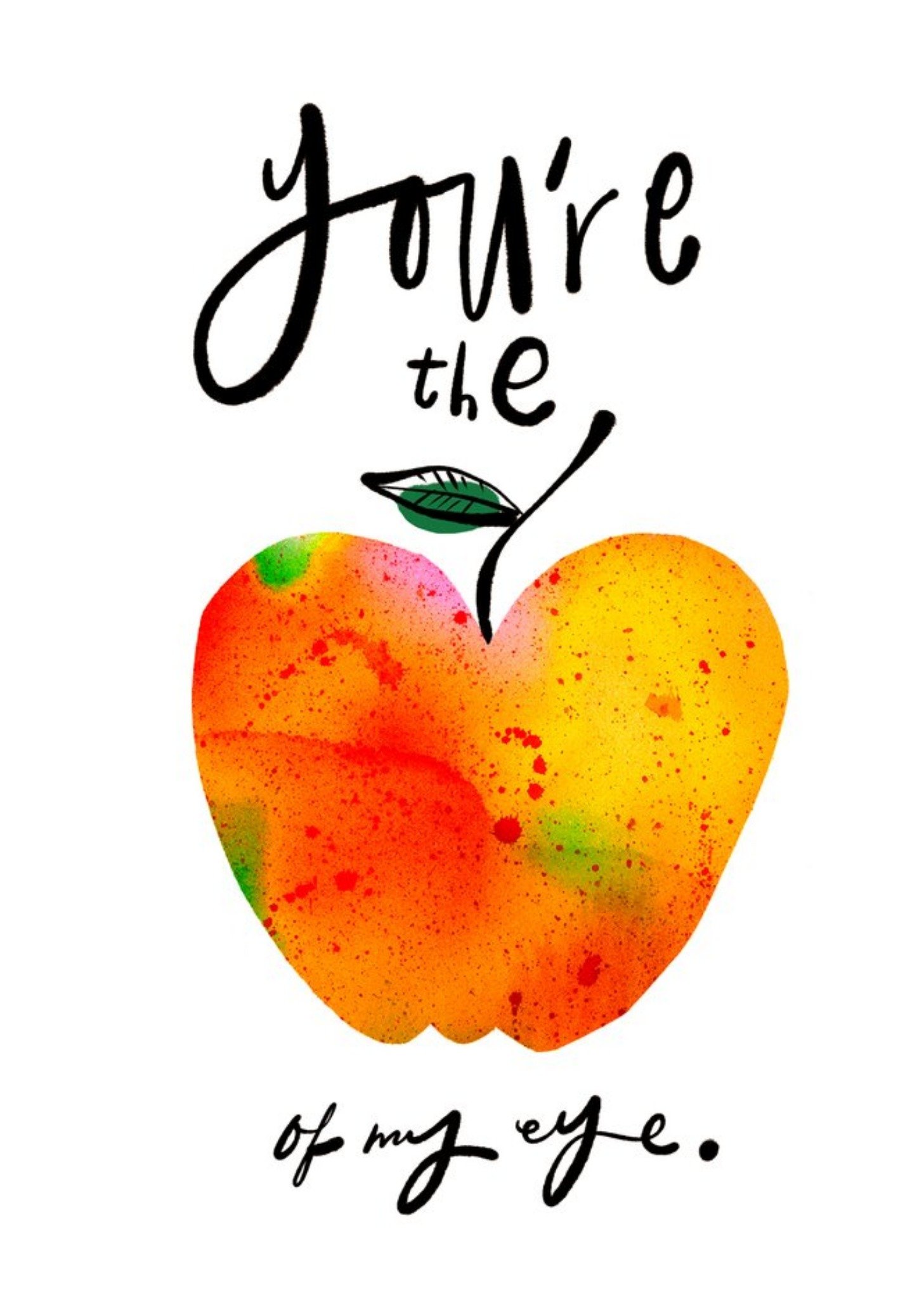 Moonpig Illustrated Apple Typographic Birthday Card