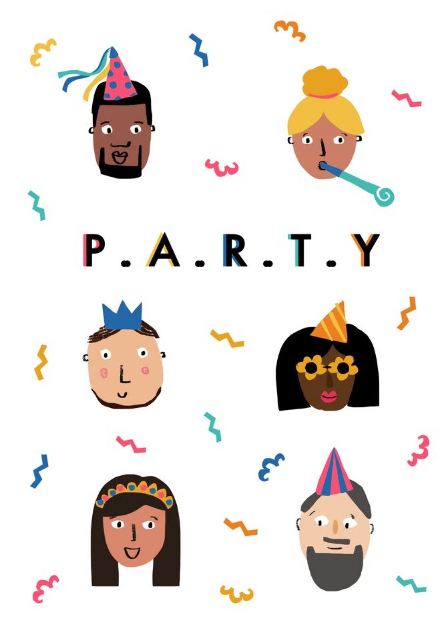 Moonpig Diversity People Party Birthday Card