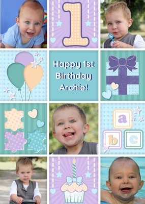 Photo First Birthday Card