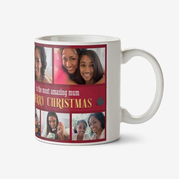 To The Most Amazing Mum Multiple Photo Upload Christmas Mug