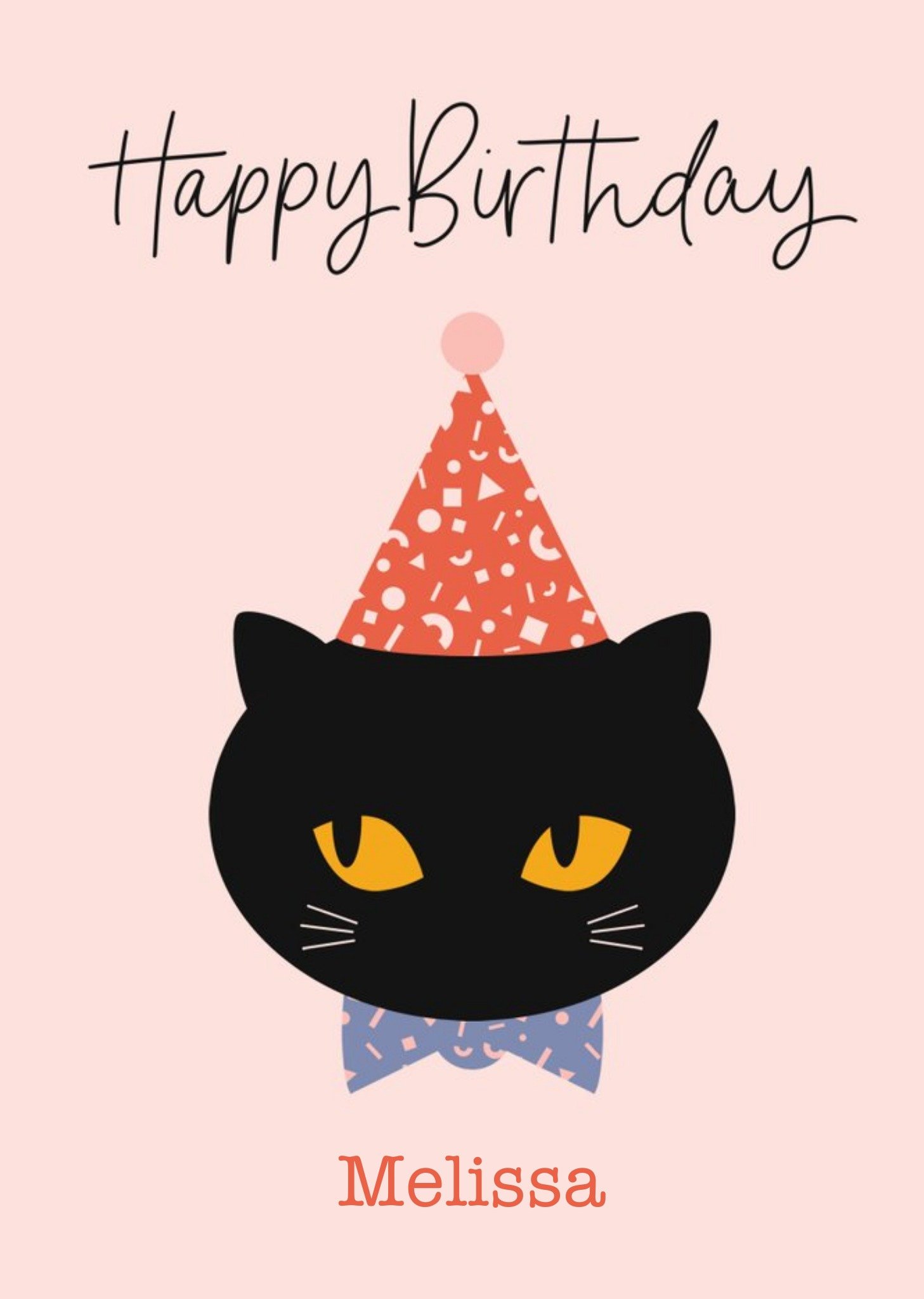 Moonpig Happy Birthday Cat Personalised Birthday Card, Large