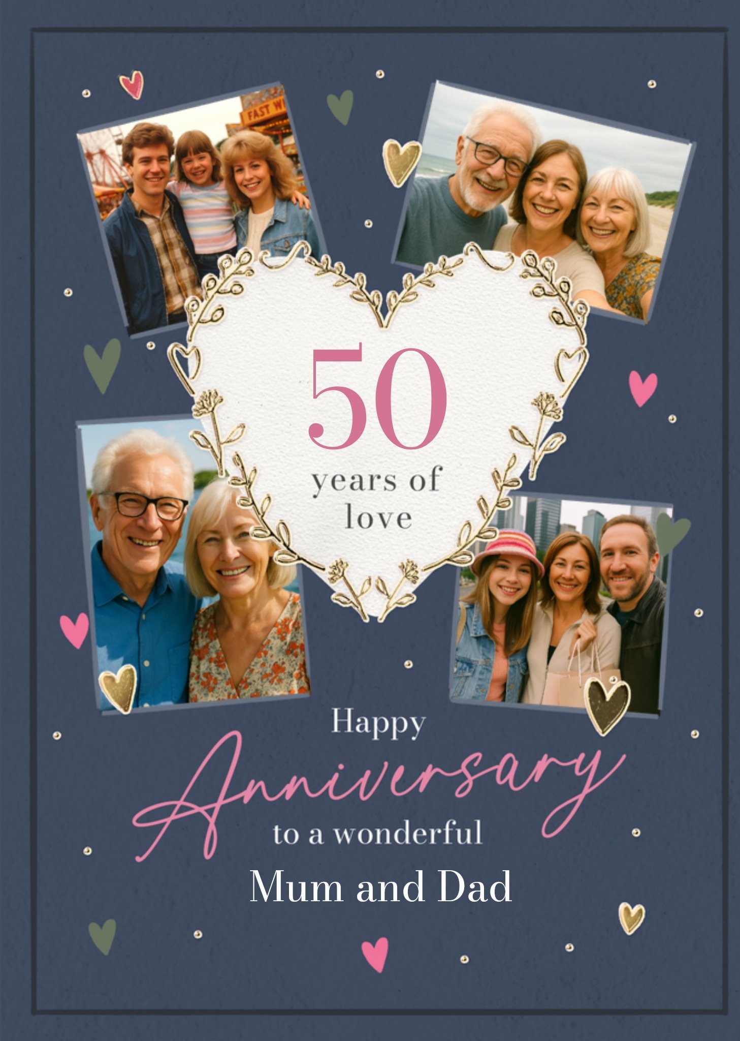Moonpig 50 Years Of Love Anniversary Photo Upload Card For Mum And Dad