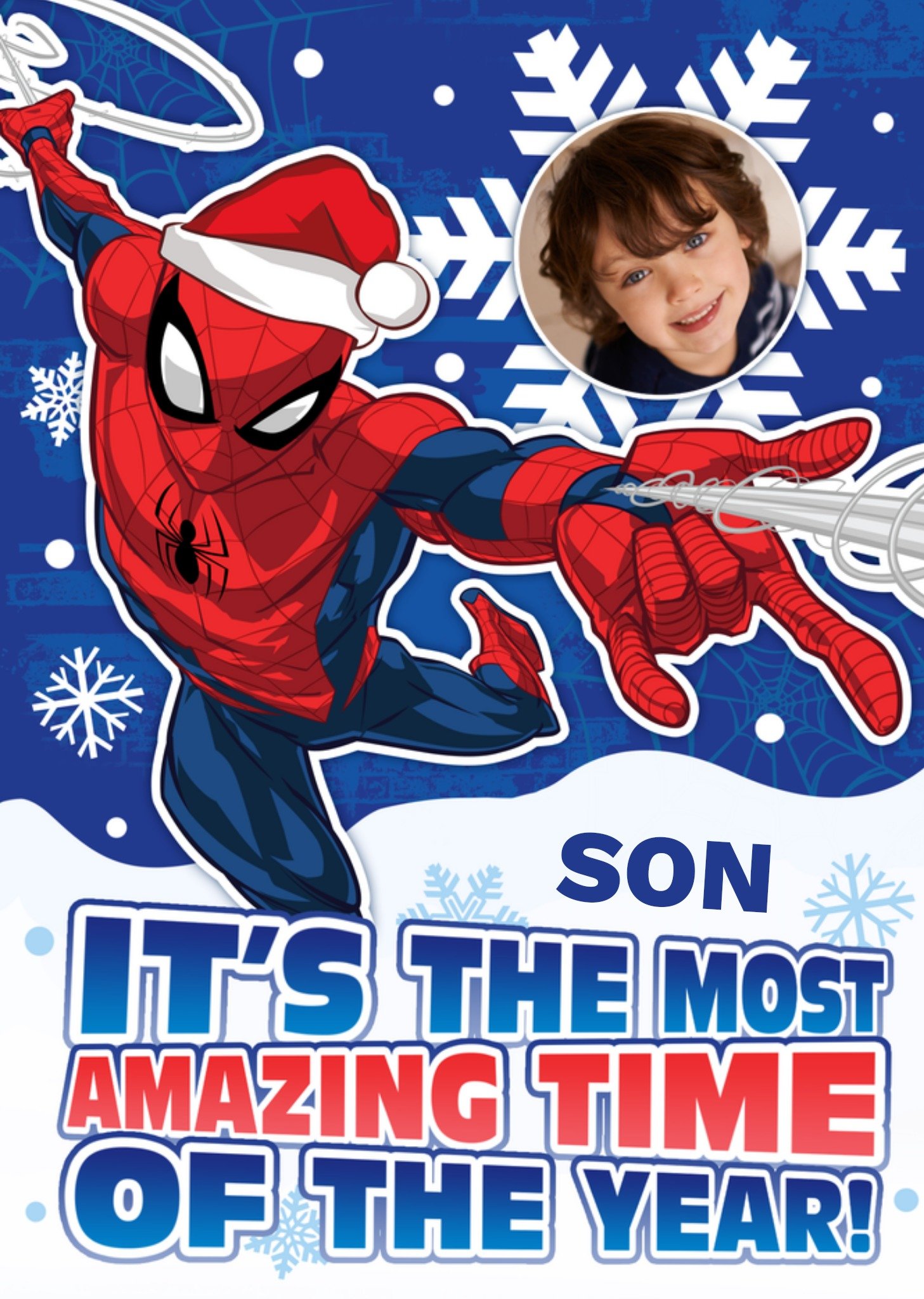 Marvel Most Amazing Time Of The Year Spiderman Photo Upload Christmas Card