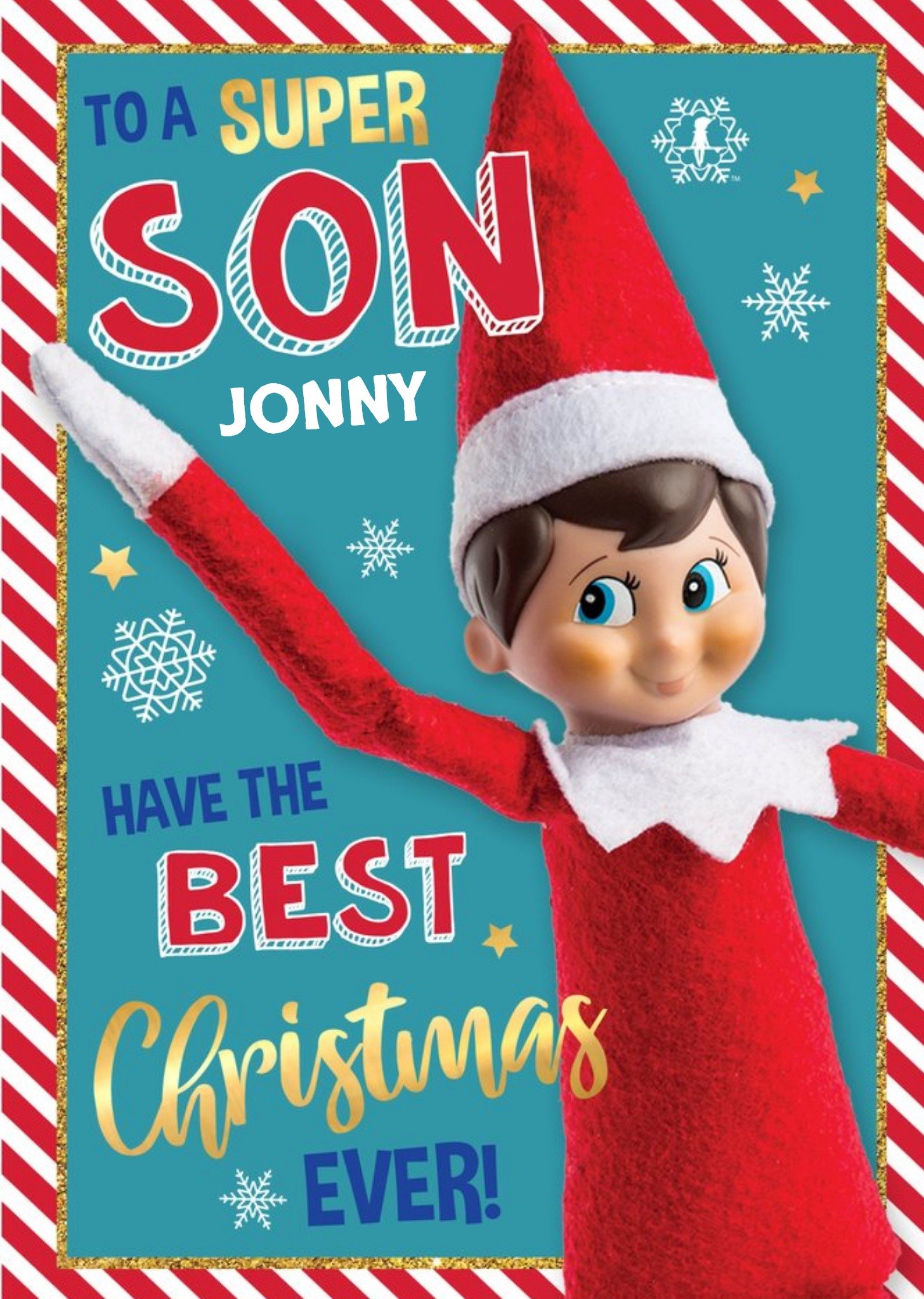 Moonpig Elf On The Shelf To A Super Son Christmas Card