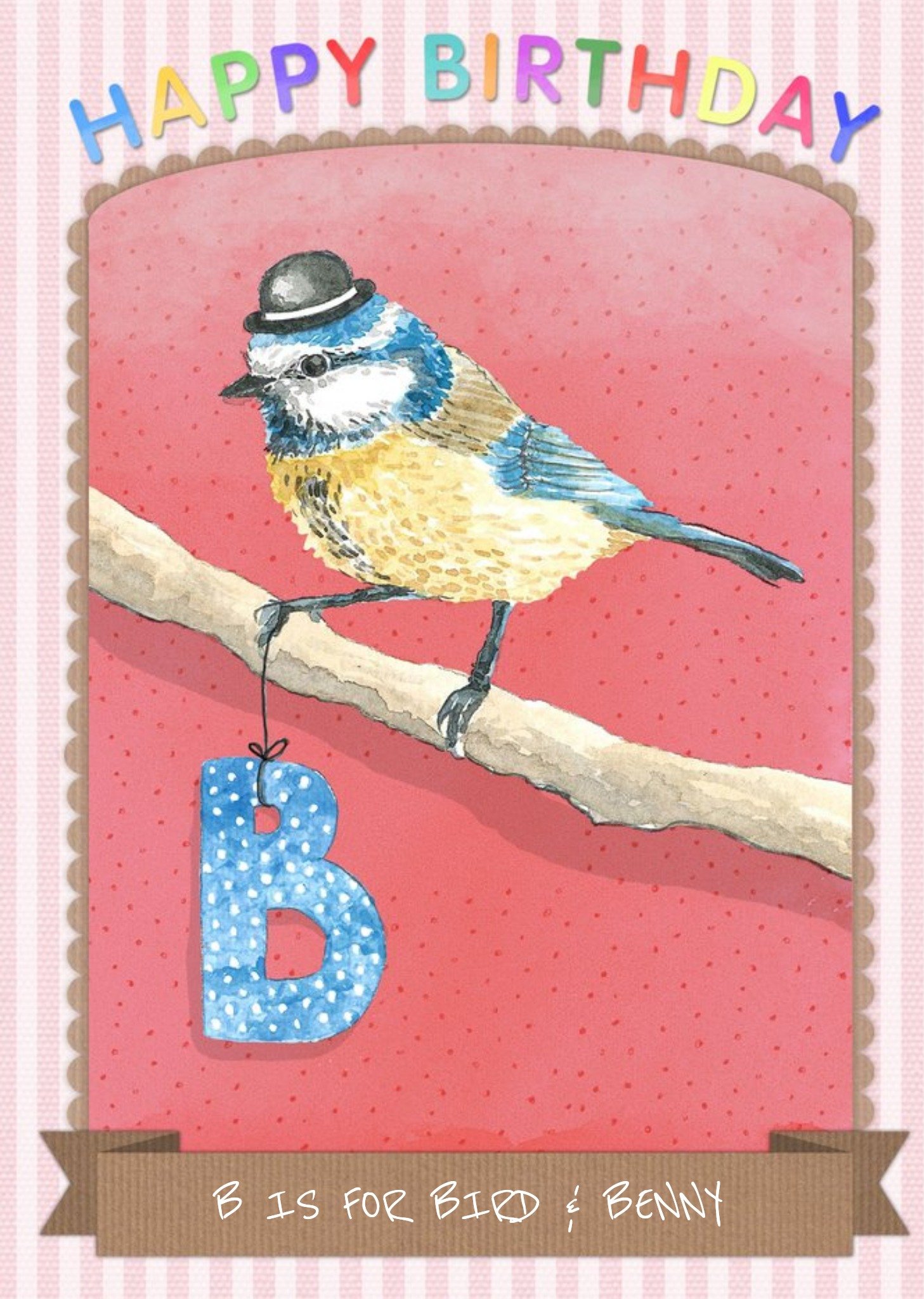 Moonpig Alphabet Animals Antics B Is For Personalised Happy Birthday Card