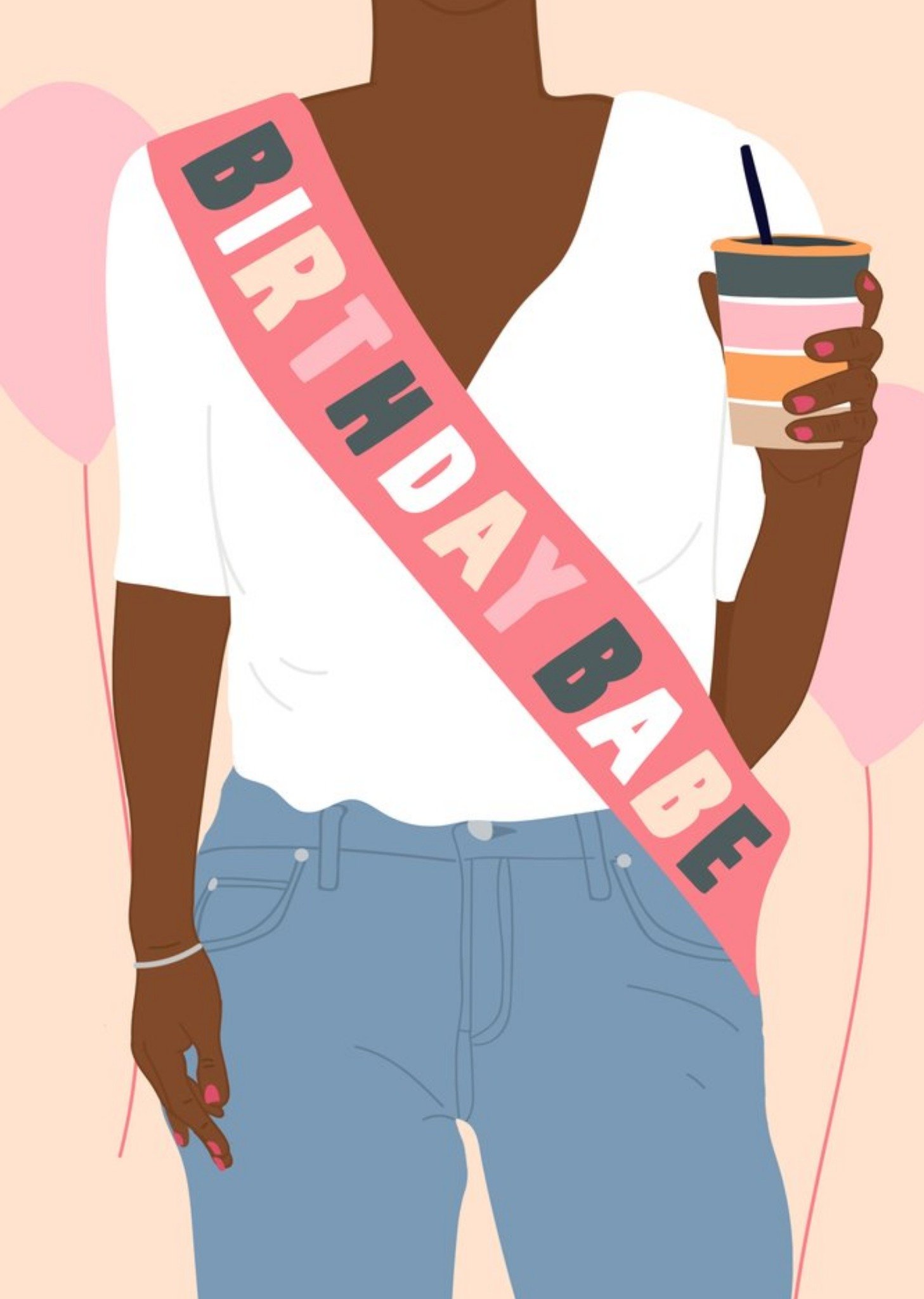 Moonpig Birthday Babe Sash Card