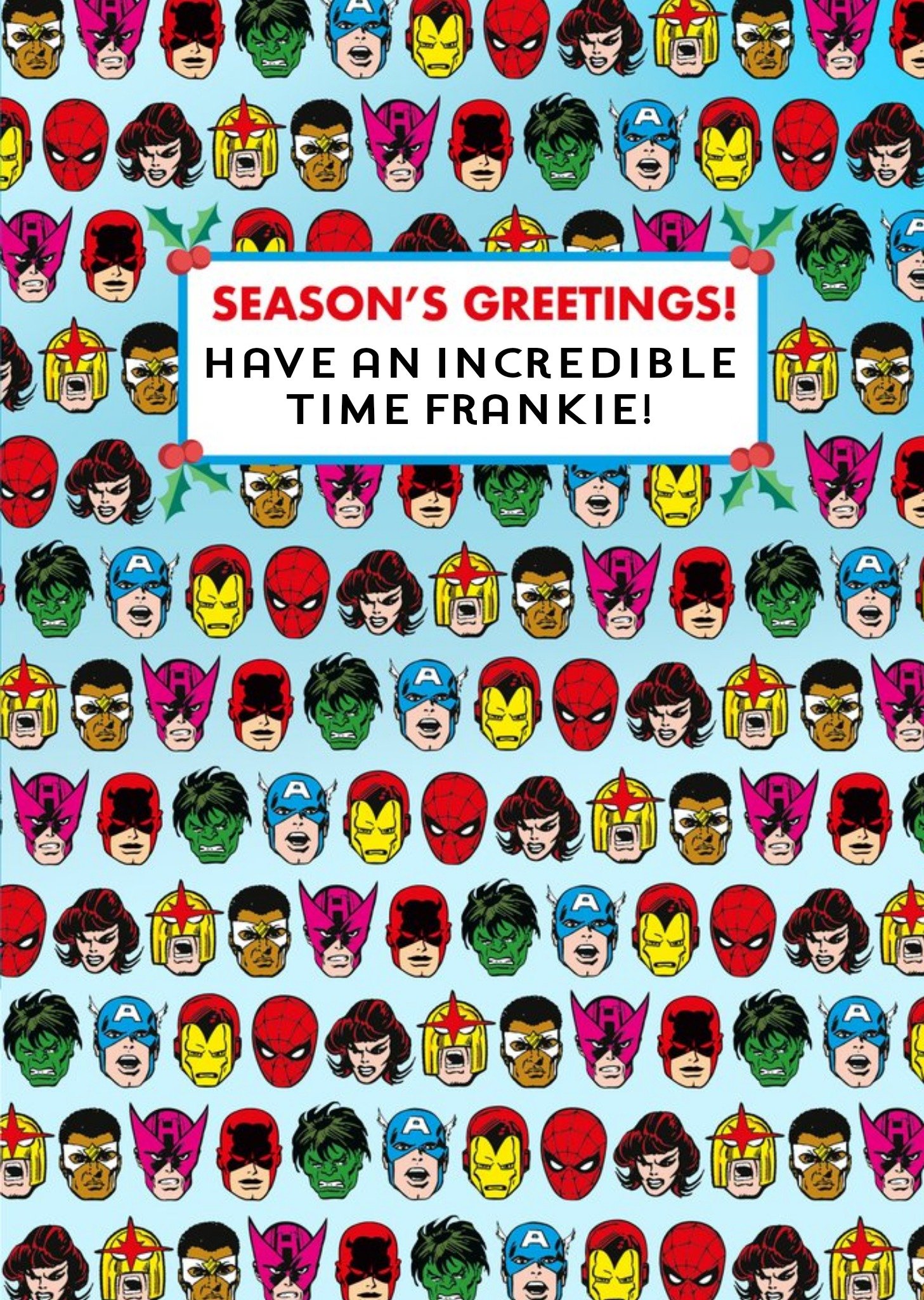 The Avengers Marvel Comics Characters Seasons Greetings Christmas Card