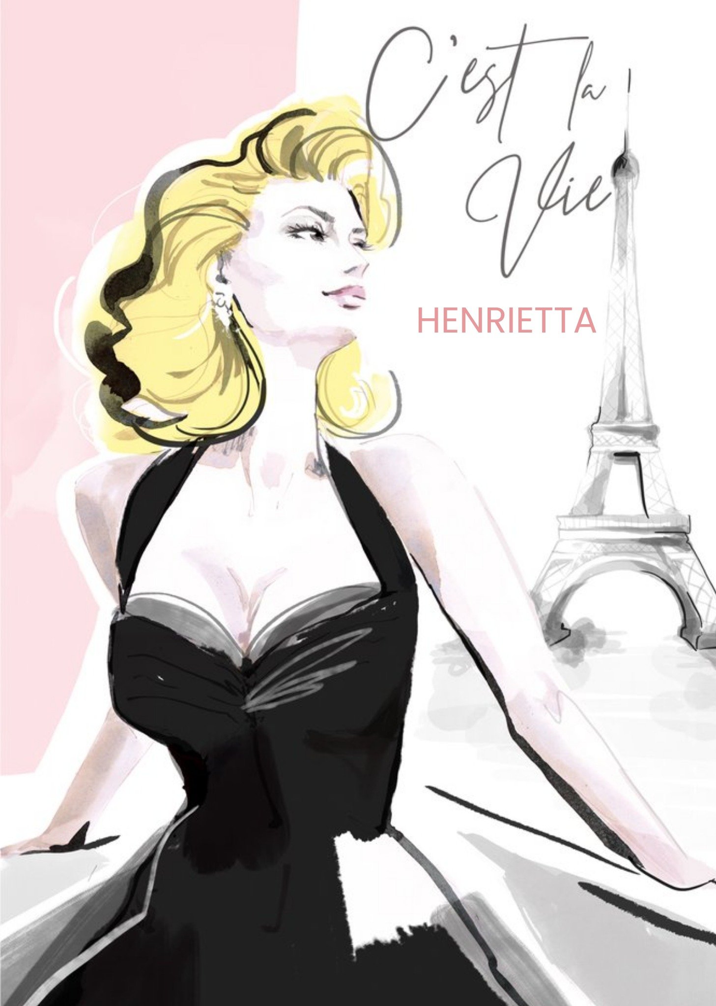 Moonpig C'est La Vie Paris Fashion Illustration Birthday Card