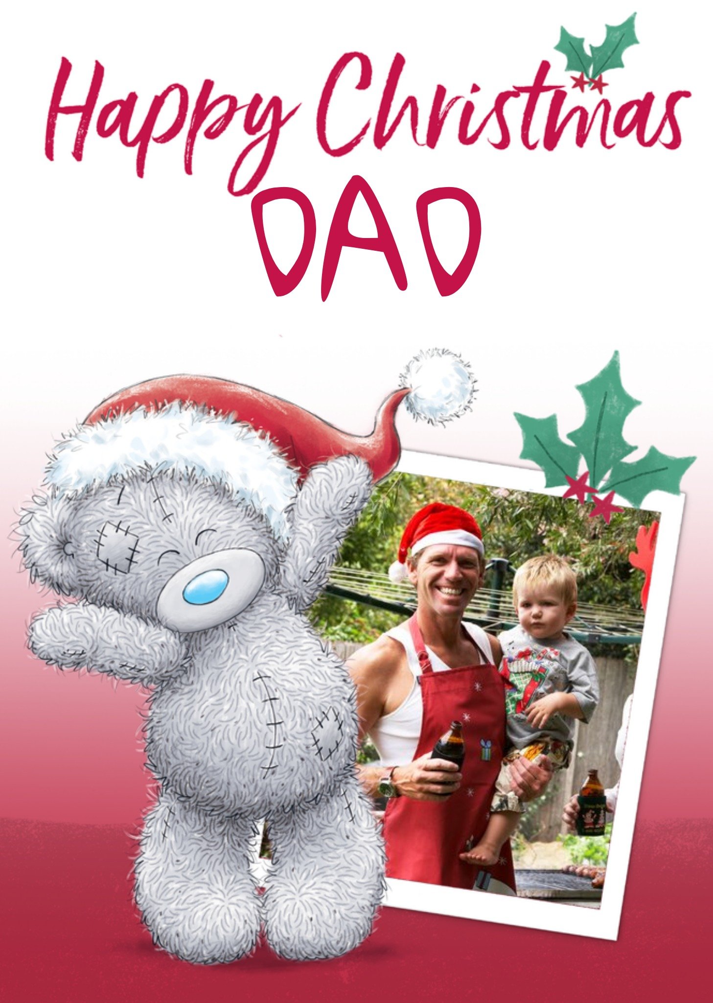 Me To You Tatty Teddy Cute Happy Christmas Photo Upload Card