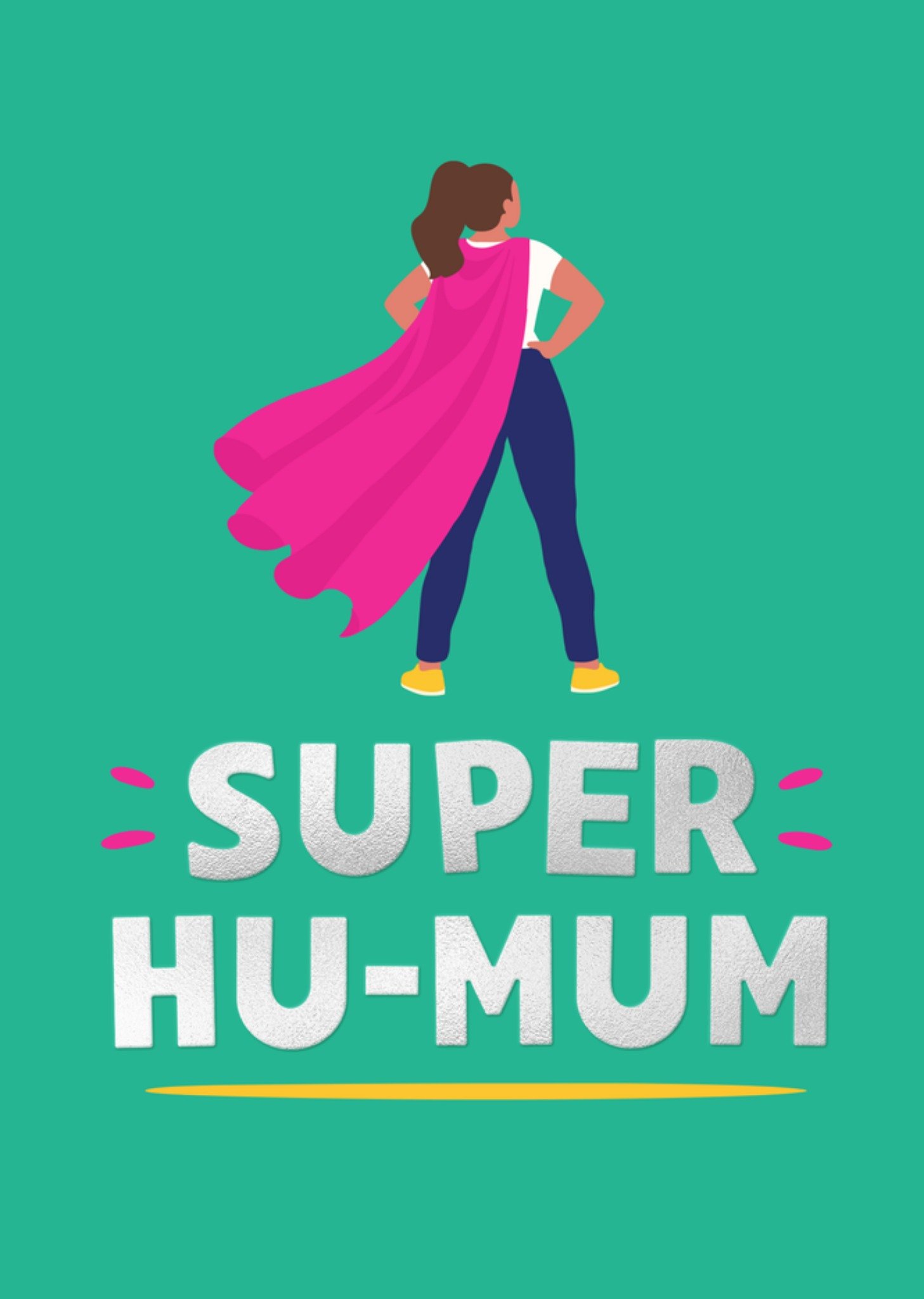 Moonpig Super Hu Mum Superhero Illustrated Mother's Day Card