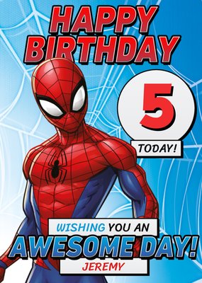 Marvel Spider Man 5 Today Wishing You An Awesome Day Birthday Card