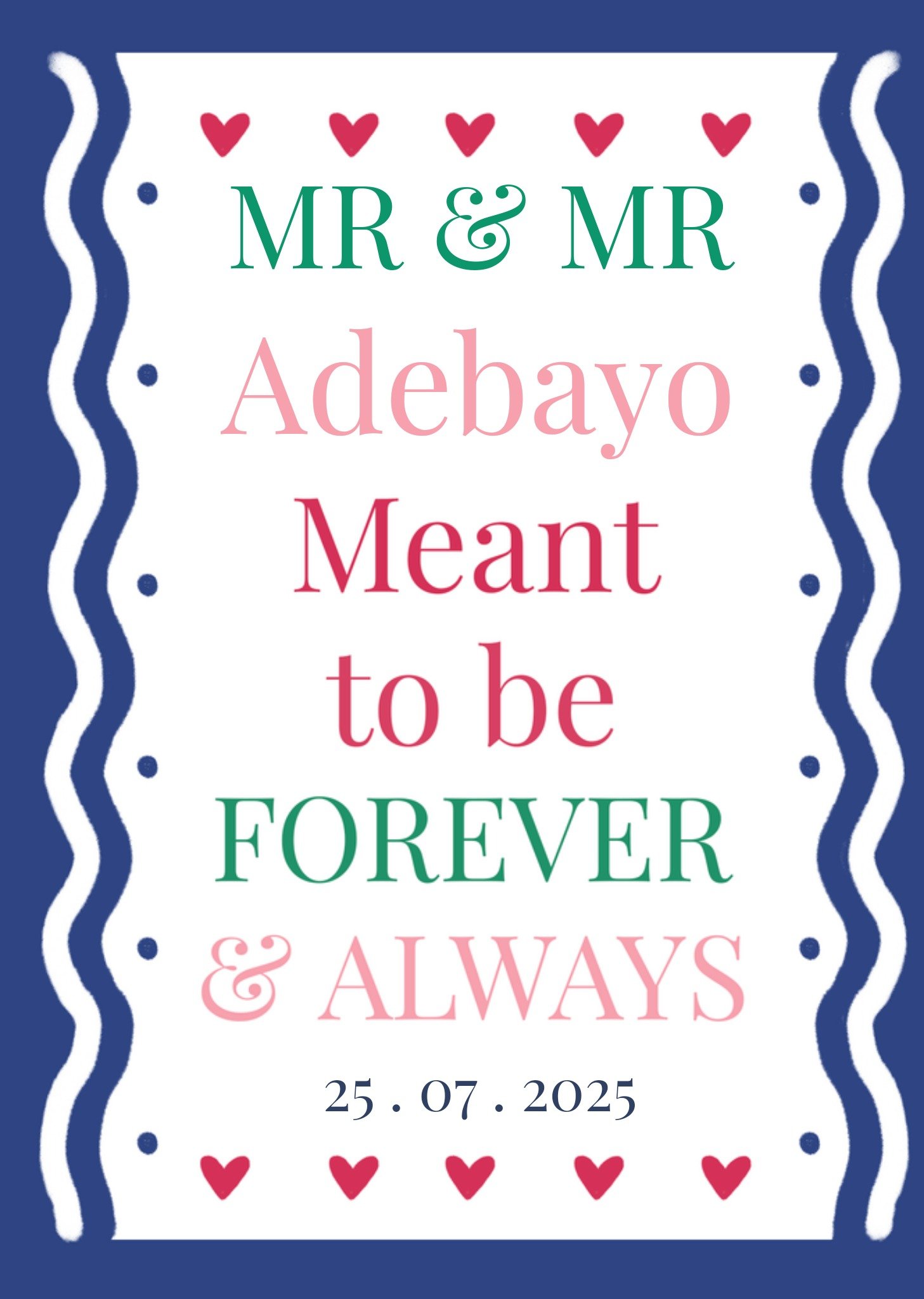 Moonpig Meant To Be Forever & Always Wedding Card