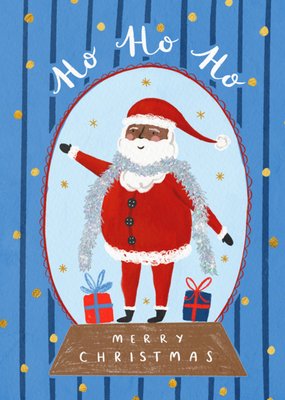 Traditional Illustration Father Christmas Ho Ho Ho Merry Christmas Card