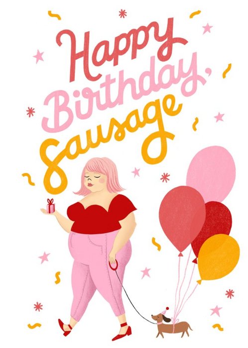 Cute Happy Birthday Sausage Card