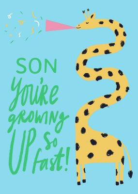 Illustration Of A Cute Giraffe Son's Birthday Card