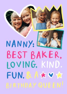 Best Baker Photo Upload Nanny Birthday Card