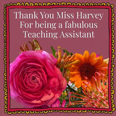 Floral Alex Sharp Photographic Fabulous Teaching Assistant Thank You Card