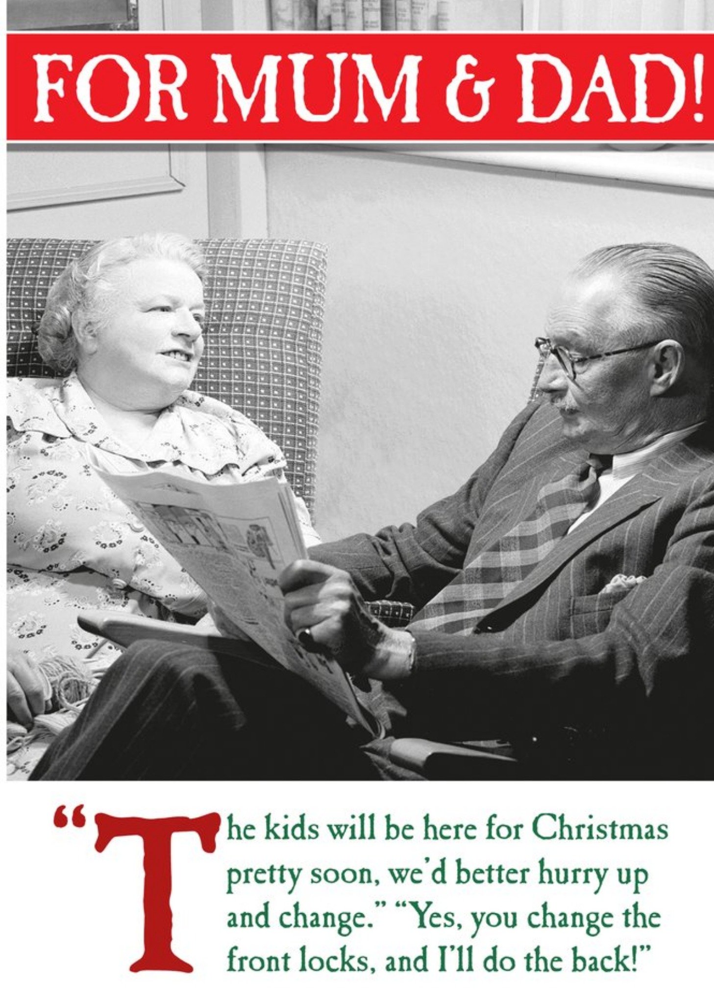 Moonpig The Kids Will Be Here Soon Funny Retro Christmas Card