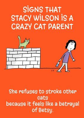 Personalised Crazy Cat Parent Card