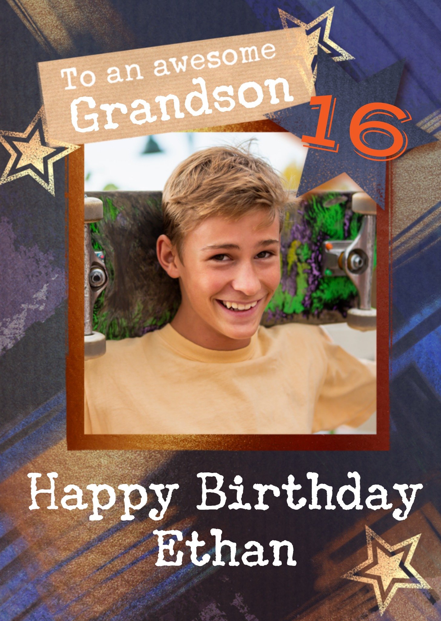 Moonpig Awesome Grandson Photo Upload 16th Birthday Card