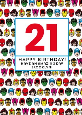 Marvel Superheroes Amazing 21st Birthday Card