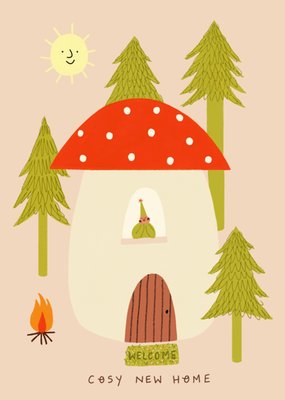 Toadstool House Illustrated New Home Card