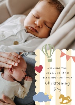 Joy And Blessings On Your Christening Day Photo Upload Card