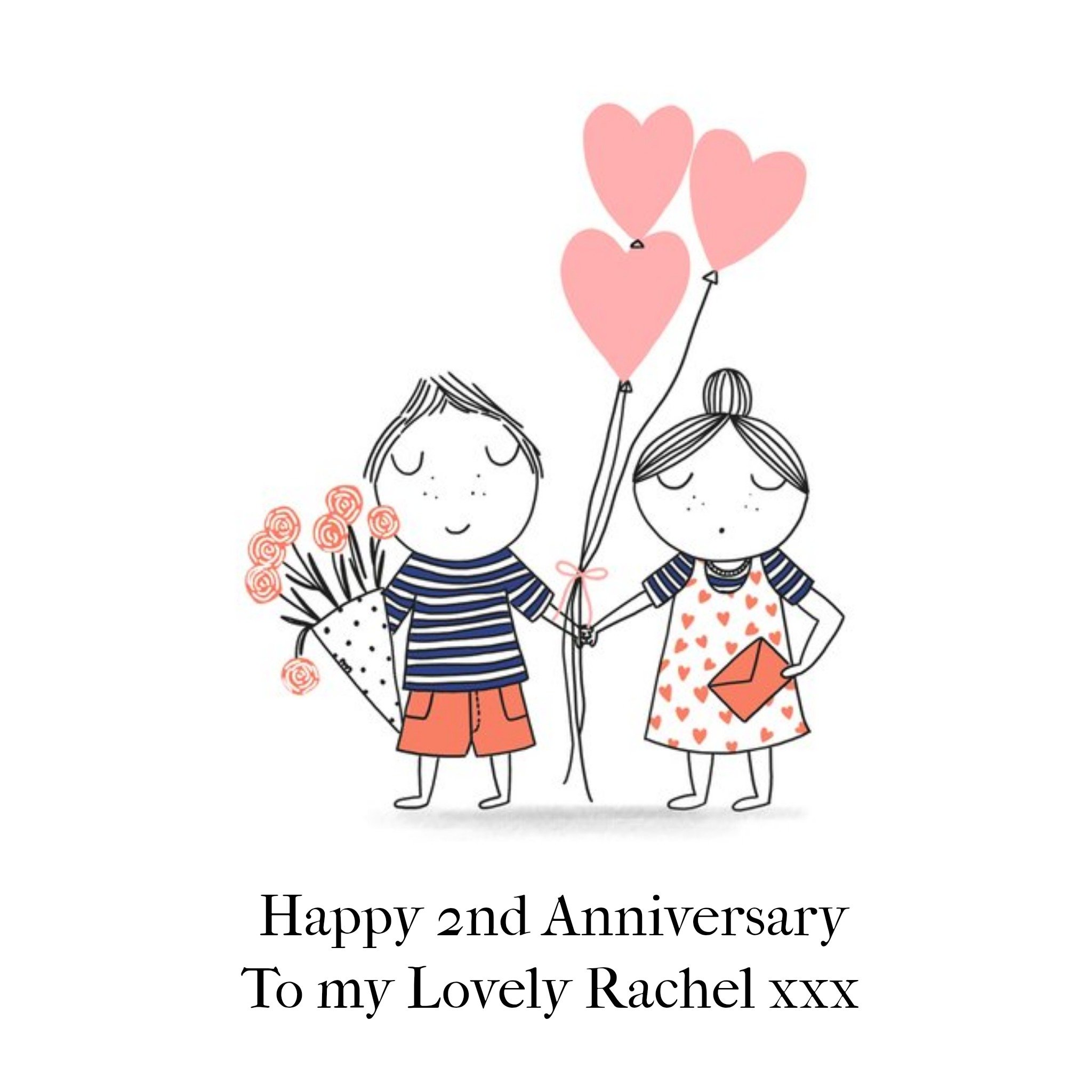 Moonpig Cute Illustrated Couple Anniversary Card