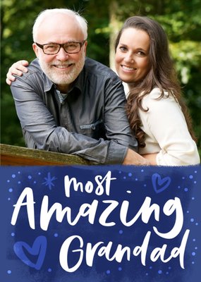 Brush Lettering The Most Amazing Grandad Happy Father's Day Photo Card